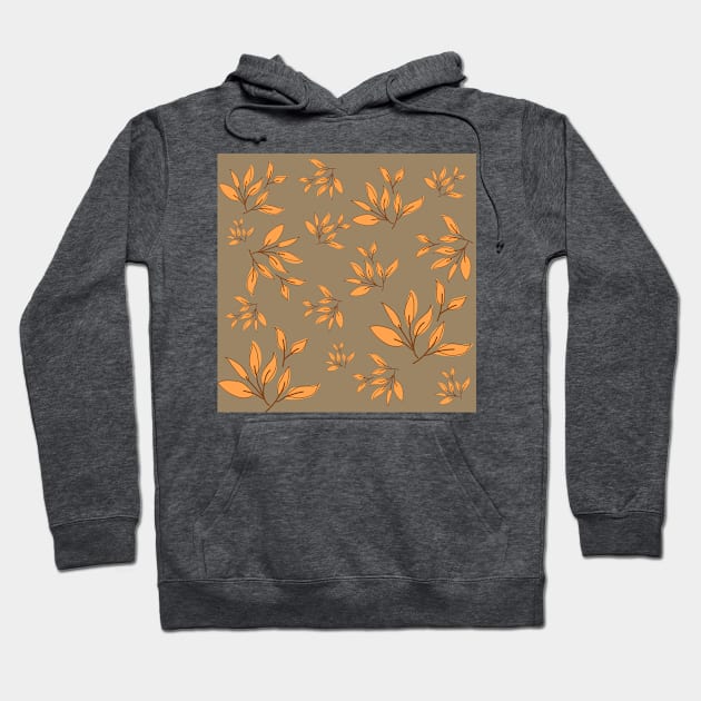 Brown leaves decorative pattern Hoodie by HR-the-Chemist